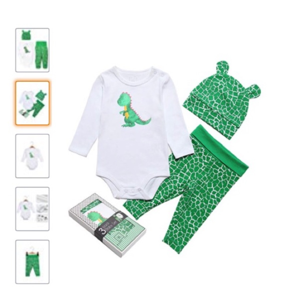 💥1 Left💥 3 pc Infant Dinosaur Set 9-12 months - Picture 2 of 8
